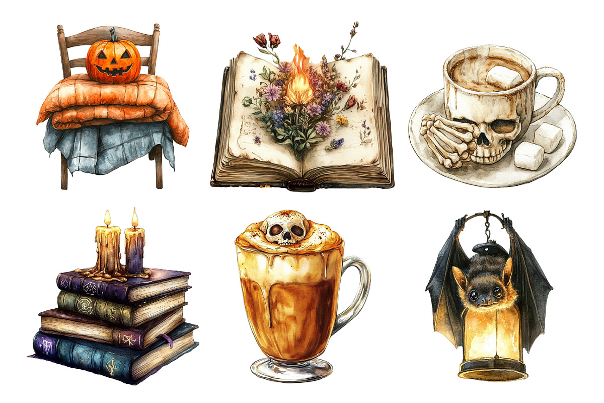Creepy and Cozy Halloween Clipart, an Illustration by Daily.Designs (Photo 5 of 5)