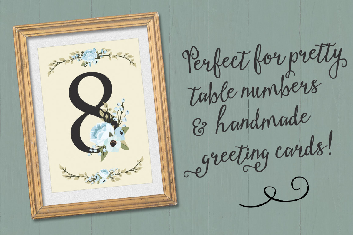 Soft Blue Floral Number Vectors, an Illustration by Amanda Ilkov (Photo 4 of 5)