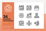 Business Management Icons, an Outline Icon by Becris (Thumbnail 1 of 3)