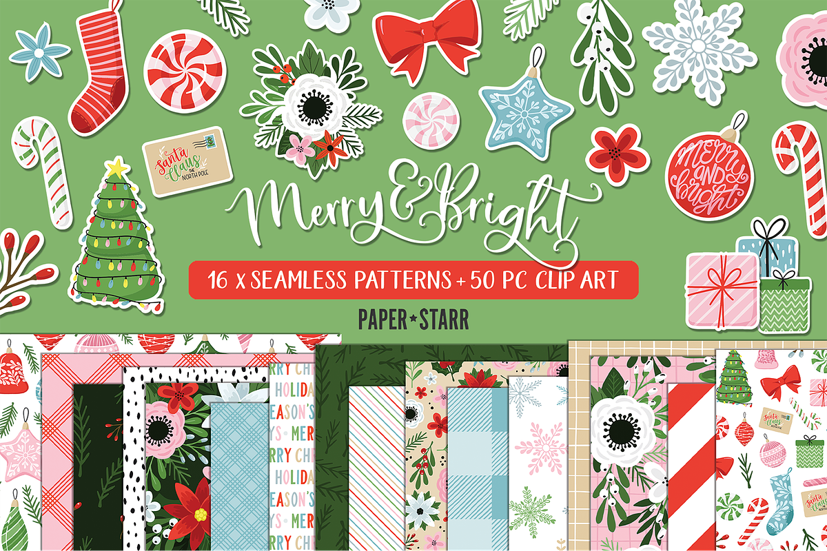 Seamless Christmas Digital Bundle, a Pattern Graphic by Paper Starr Studio (Photo 1 of 6)