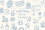 Whimsy Baby Shower Doodles, an Object Graphic by digital.incubator.yum (Thumbnail 2 of 3)