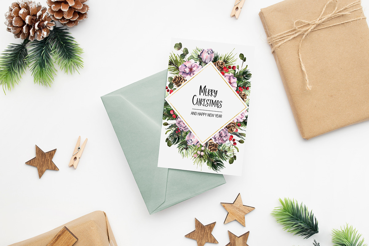 CHRISTMAS Watercolor Collection, an Illustration by Les Frolova (Photo 7 of 12)