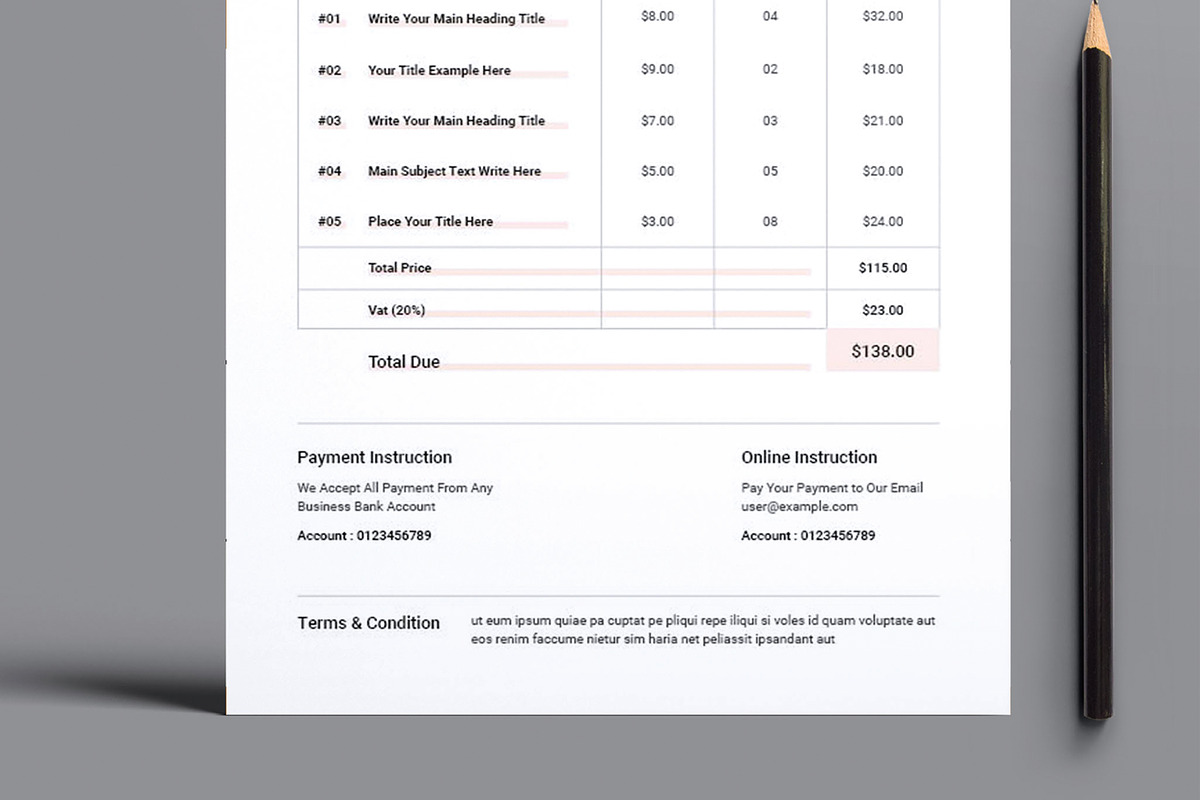 Professional Business Invoice, a Stationery Template by MightyDesign (Photo 3 of 8)