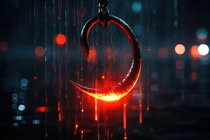Dramatic hook hanging in the rain, l, a Background Photo by Pixeness Studio