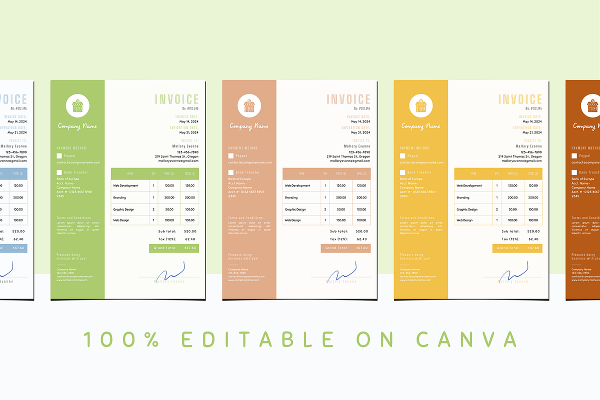 INVOICE CANVA TEMPLATE, a Print Template by The Little Lily Studio (Photo 3 of 5)