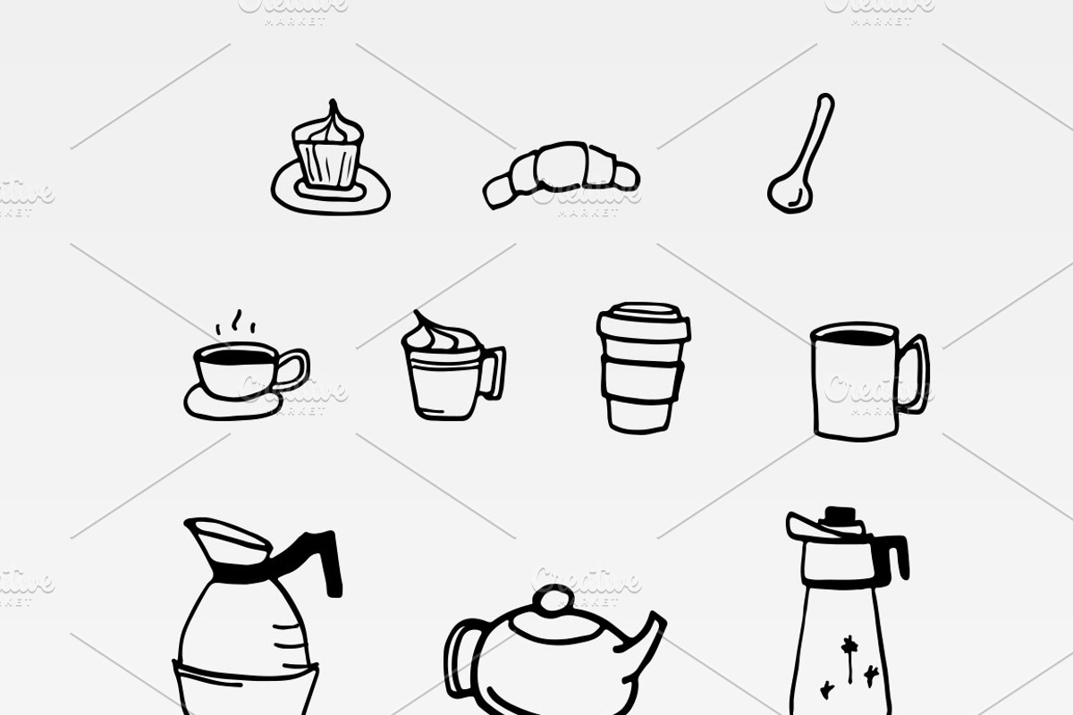 Doodled Coffee Icons, a Food Illustration by Hello Brio (Photo 5 of 5)