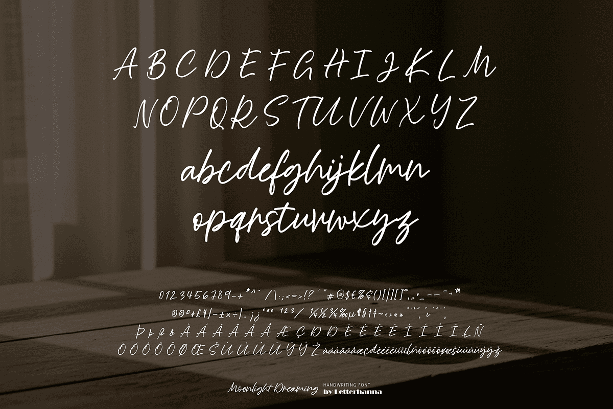 Moonlight Dreaming Handwritten, a Handwritten Font by Letterhanna Studio (Photo 3 of 11)