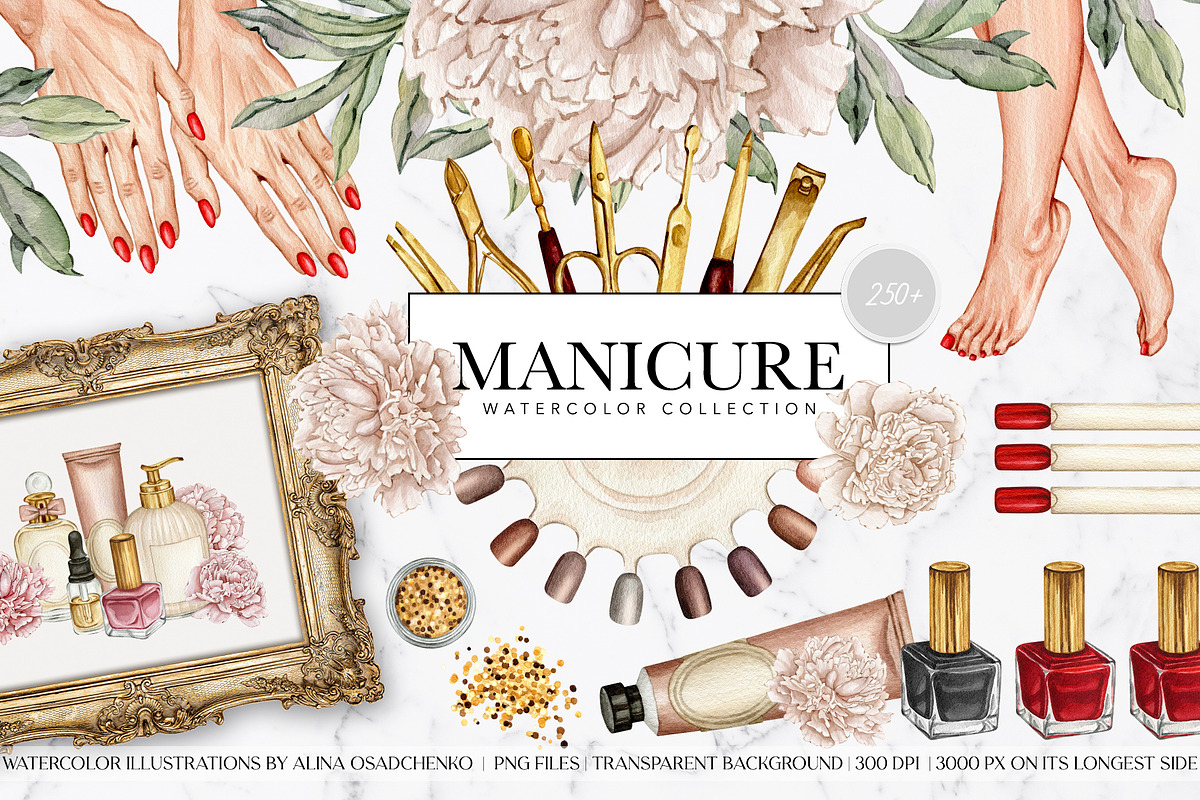 Manicure & Pedicure Collection, an Object Illustration by CrystalinaShop (Photo 1 of 12)