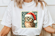 Christmas Animal Postage Stamps Clip, a Seasonal Illustration by Rose Art (Thumbnail 5 of 7)