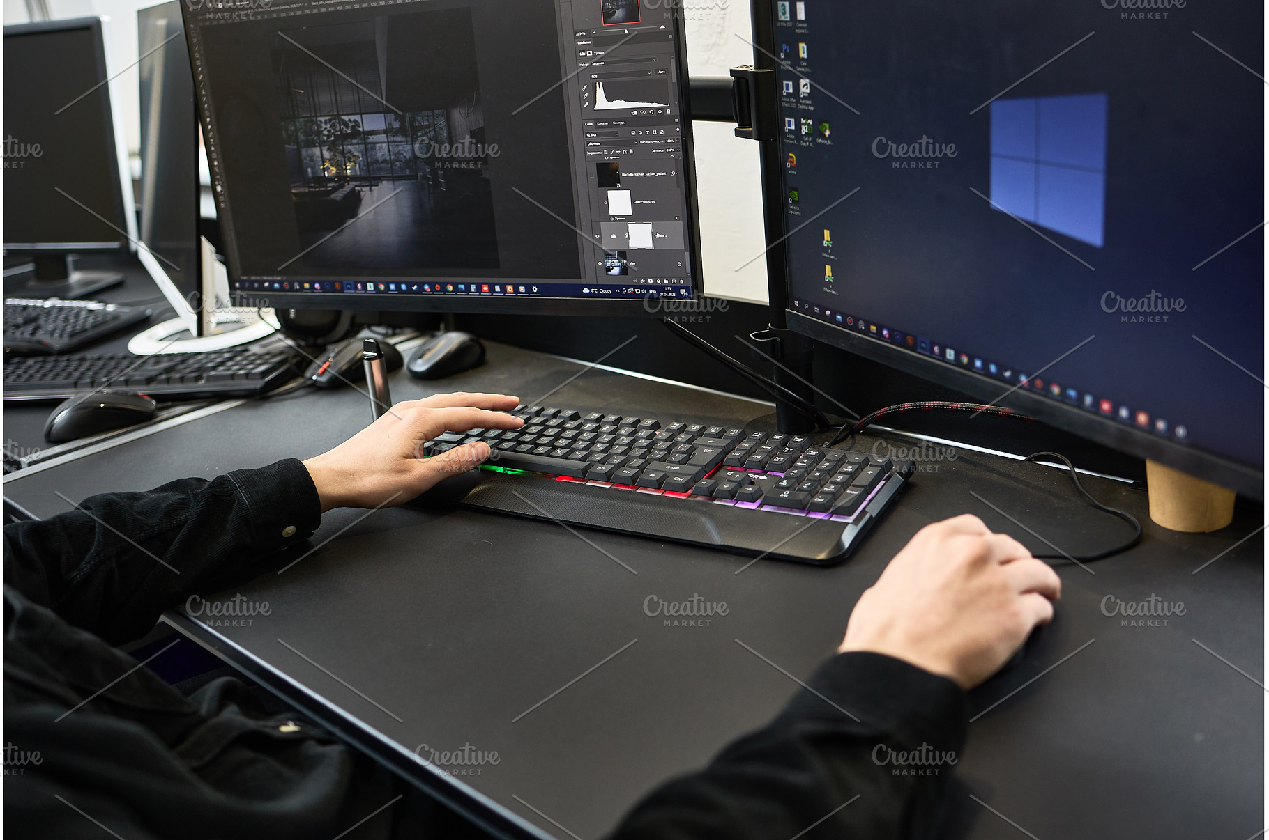 Graphic Designer Editing Photo on, a Technology Photo by wip3out