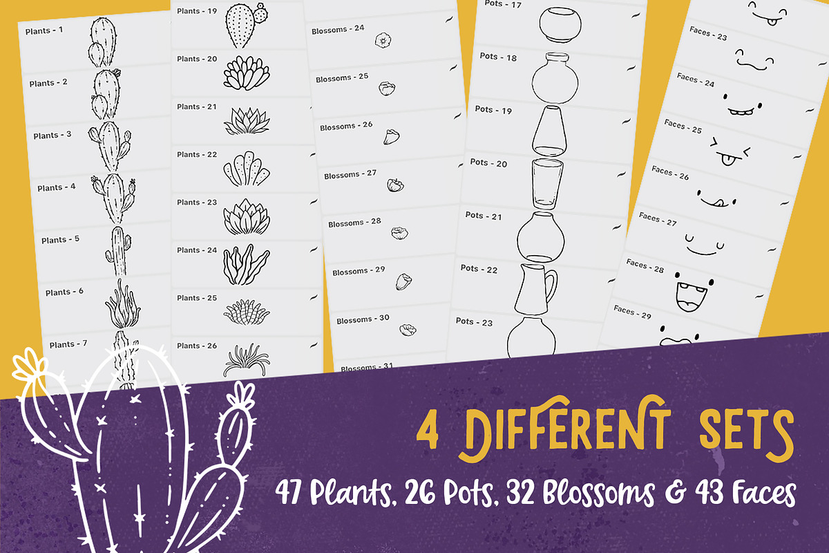 Procreate Plants & Pots Stamp Set, a Brush Add-On by PrettyLittlePigs (Photo 2 of 10)