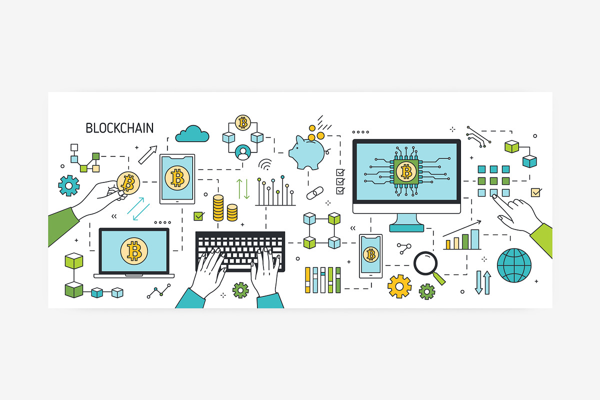 Blockchain technology banner, a Technology Illustration by Good Studio (Photo 3 of 3)