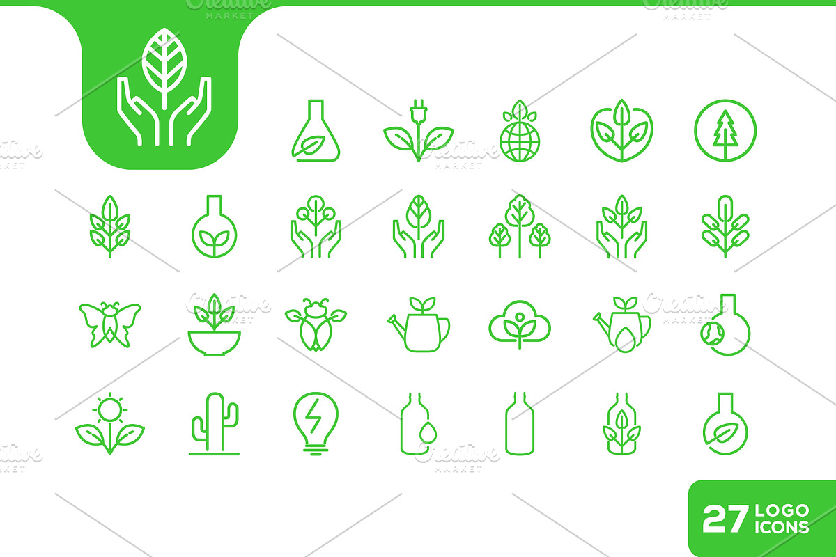 nature care icon set collection, an Outline Icon by devastd