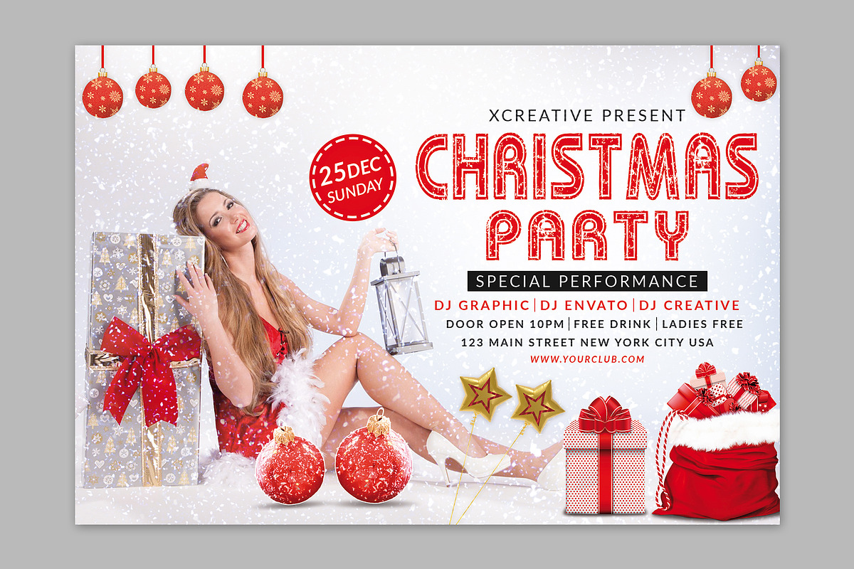 Horizontal Merry Christmas Flyer, a Flyer Template by Creative  designer (Photo 2 of 3)