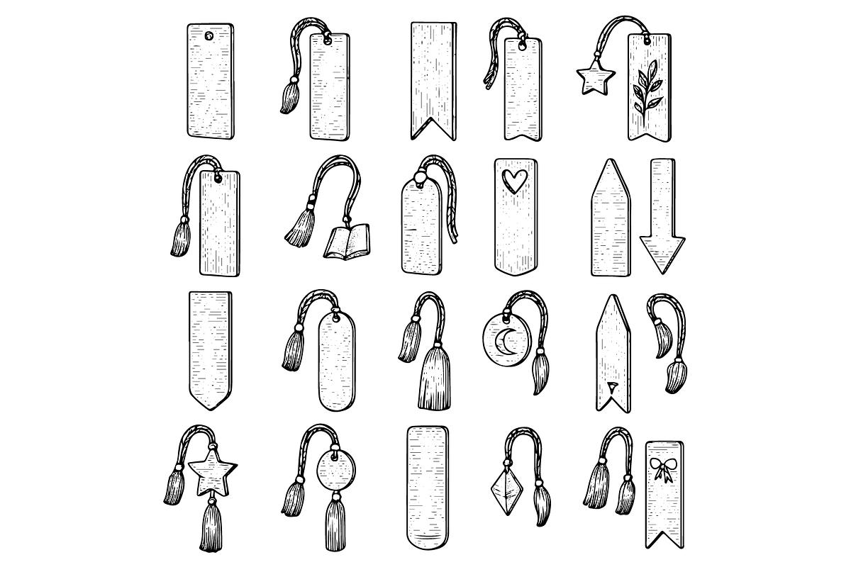Bookmark Types Illustrated Set, an Object Graphic by RT Studio
