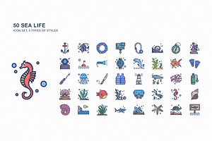 Sea Life icon set