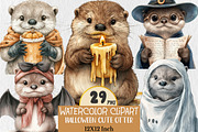 Halloween Cute Otter Clipart, a Seasonal Illustration by Rose Art (Thumbnail 1 of 5)