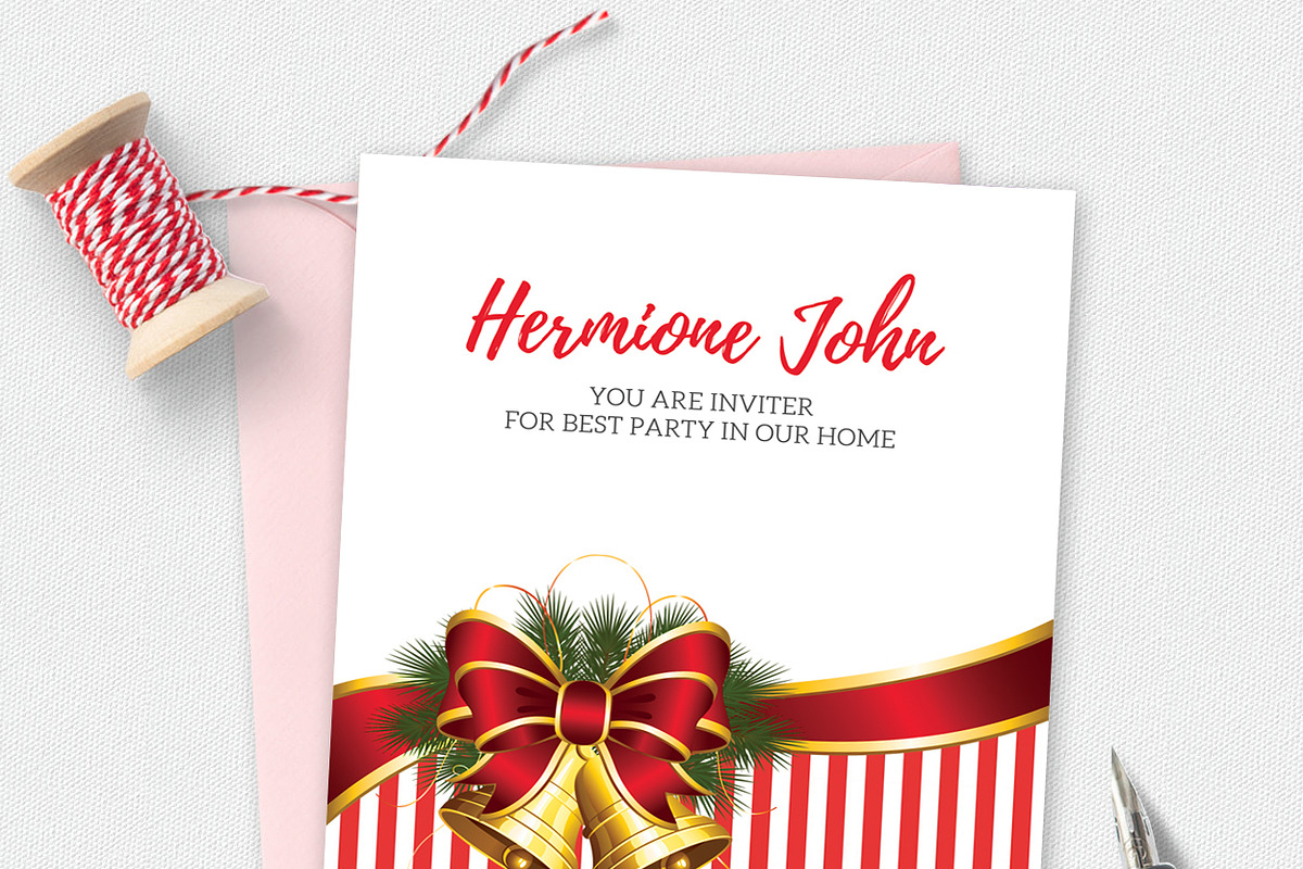Merry Christmas Card, an Invitation Template by graphicforest (Photo 2 of 2)