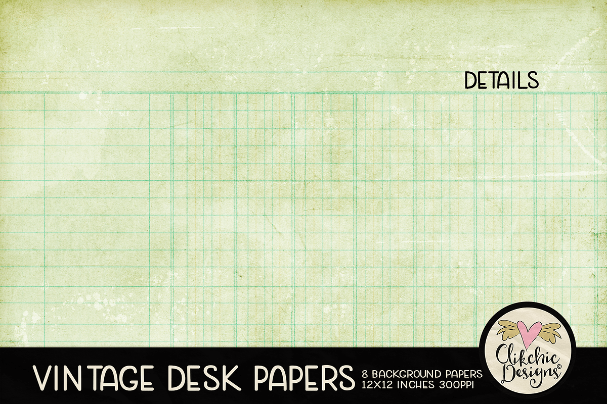Vintage Desk Papers Backgrounds, a Texture Graphic by Clikchic Designs (Photo 3 of 5)