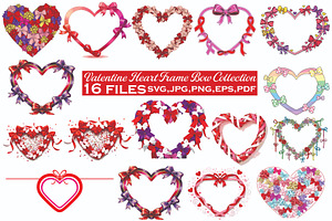 Valentine Heart Frame Bow Collection, a Person Illustration by Designer_Momina