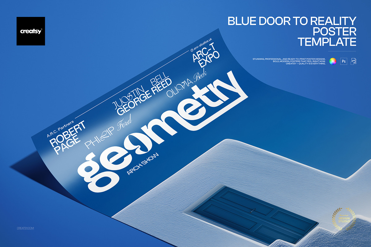 Blue Door to Reality Poster Template, a Poster Template by creatsy5 (Photo 1 of 4)