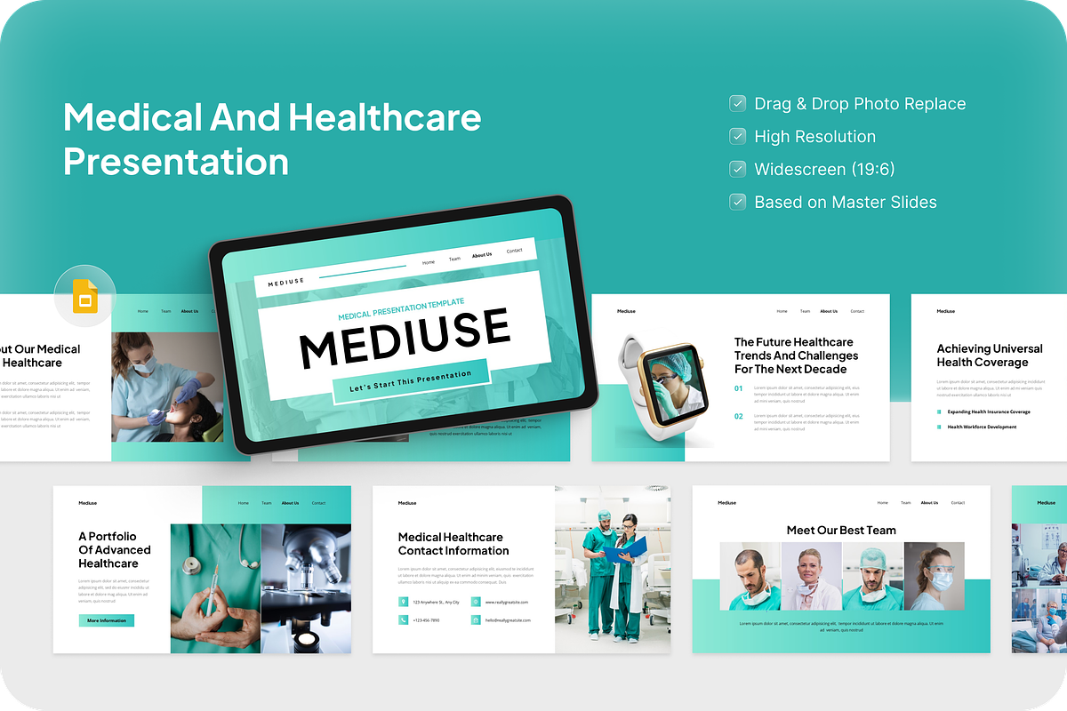 Medical and Healthcare Google Slides, a Presentation Template by Annora Studio (Photo 1 of 5)