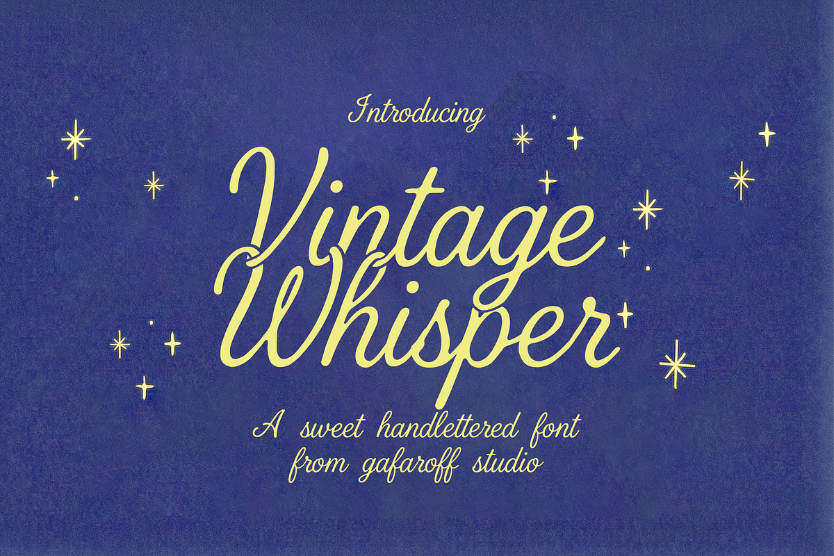 Vintage Whisper Handwritten Script, a Handwritten Font by gafaroff studio (Photo 1 of 8)