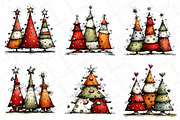 Whimsical Christmas tree Clipart, a Texture Illustration by DreamPrint404 (Thumbnail 2 of 5)