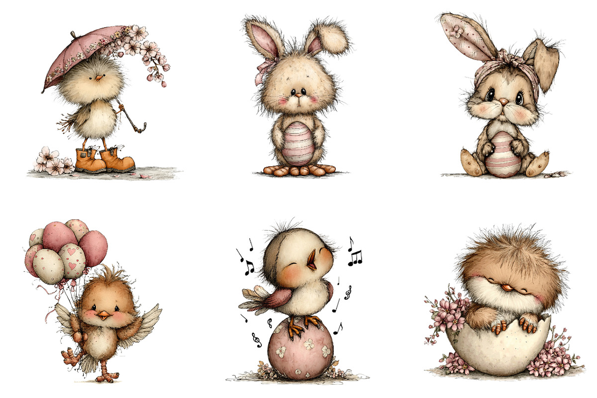 Whimsical Easter Bird Clip Art, an Illustration by CreationArt (Photo 7 of 7)