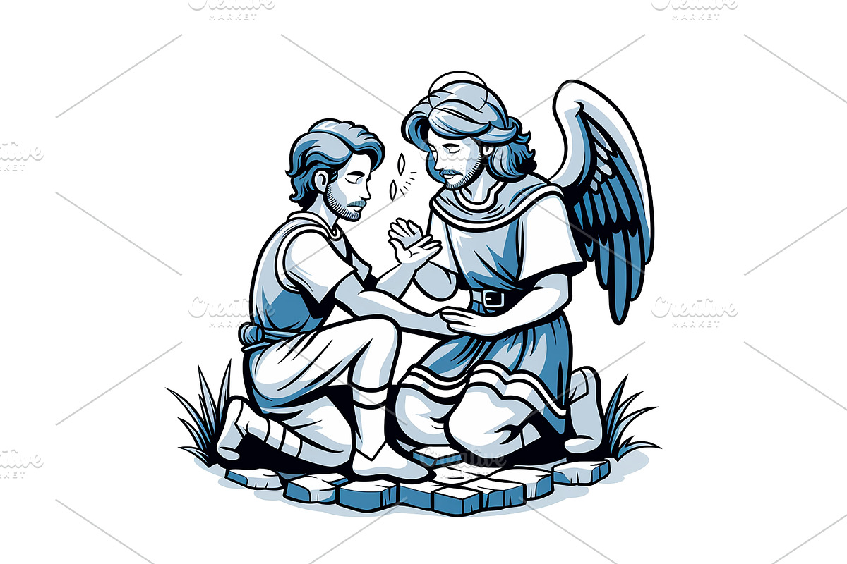 Angel Comforting Jesus Clipart PNG, an Object Illustration by Ghagra (Photo 2 of 3)