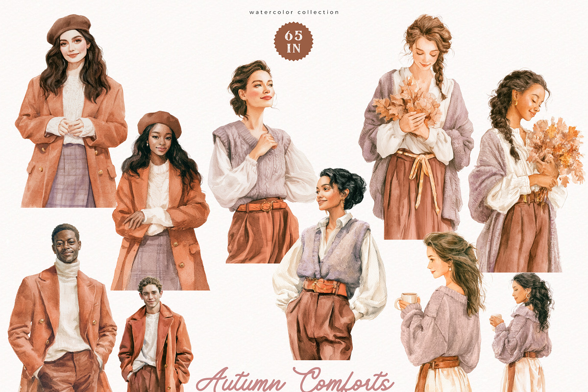Autumn Comforts Collection, a Seasonal Illustration by PeDe Designs (Photo 4 of 20)