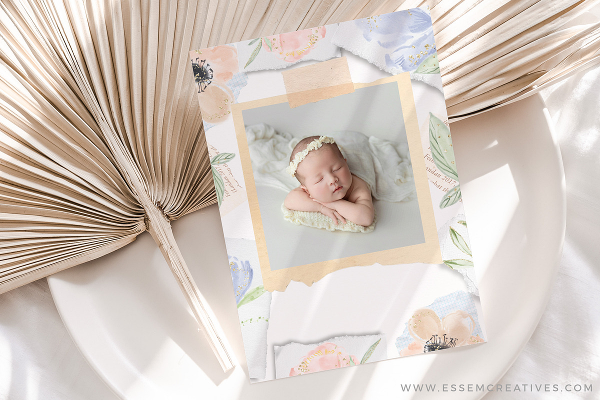 Floral Scrapbook Aesthetic Clipart, a Background Graphic by Essem Creatives (Photo 7 of 7)