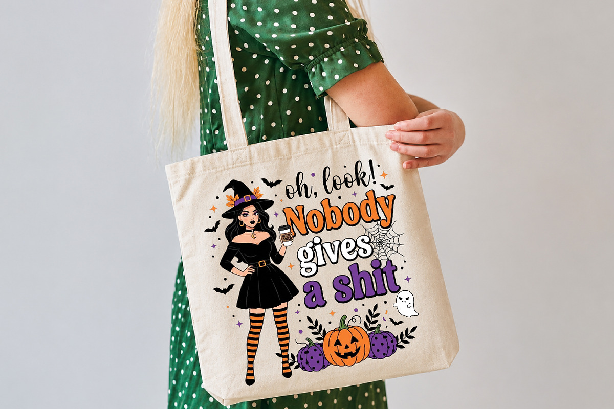 Nobody Gives a Witch PNG Halloween, a Seasonal Illustration by DreamCafeArt (Photo 6 of 7)