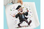 Whimsical Graduation Grandpa Clipart, an Illustration by designcity5 (Thumbnail 3 of 5)