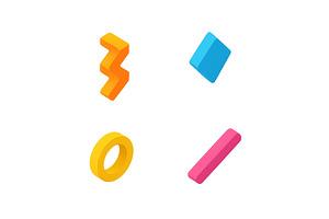 Colorful geometric shapes on a white, an Illustration by ZinetroN