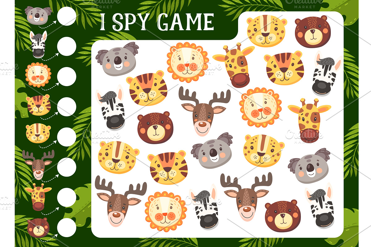 Kids I spy game with animals, an Animal Illustration by Buch&Bee