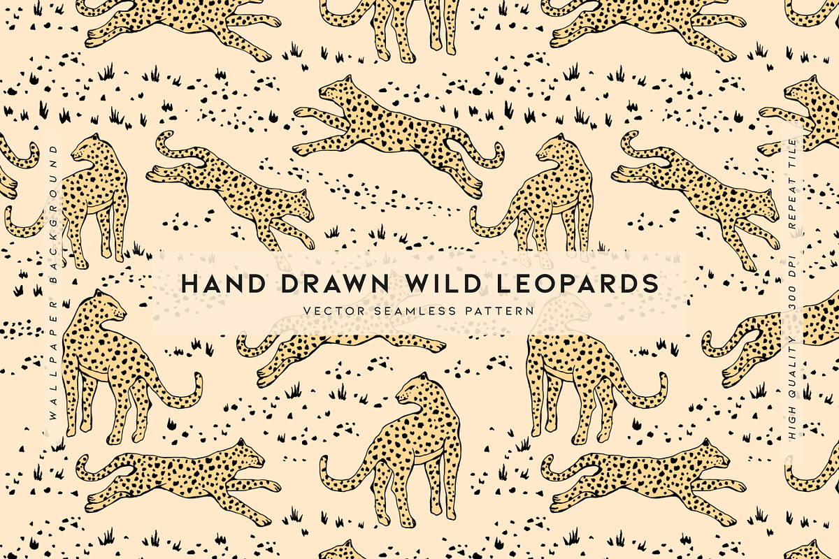 Hand Drawn Wild Leopards, a Wallpaper Graphic by MalyskaStudio (Photo 1 of 17)