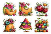 Whimsical Summer Fruit Clipart, a Seasonal Illustration by Daily.Designs (Thumbnail 4 of 5)