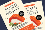 Sushi Dinner Promotion Flyer, a Flyer Template by Gumico Studio. (Thumbnail 3 of 3)