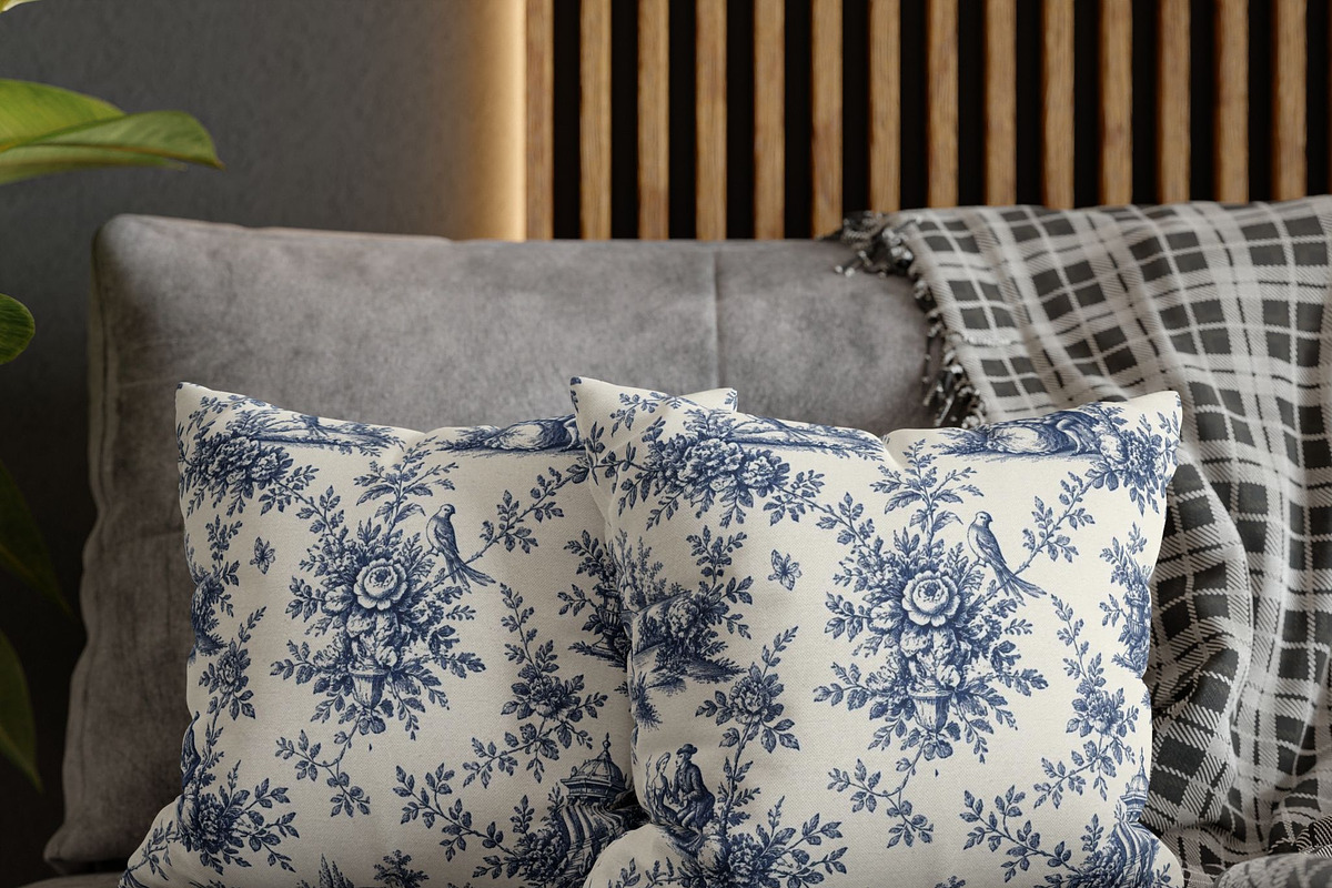 Blue Floral Toile Seamless Pattern, a Pattern Graphic by elfy creative (Photo 5 of 7)