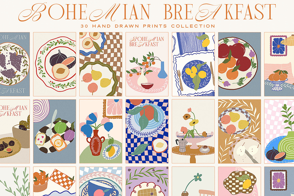 Hand Drawn Still Life Posters, a Food Illustration by Ayya Studio (Photo 1 of 11)