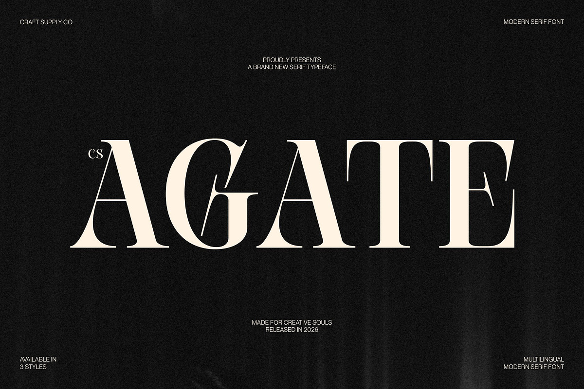 CS Agate – Modern Serif Font, a Serif Font by Craft Supply Co. (Photo 1 of 8)