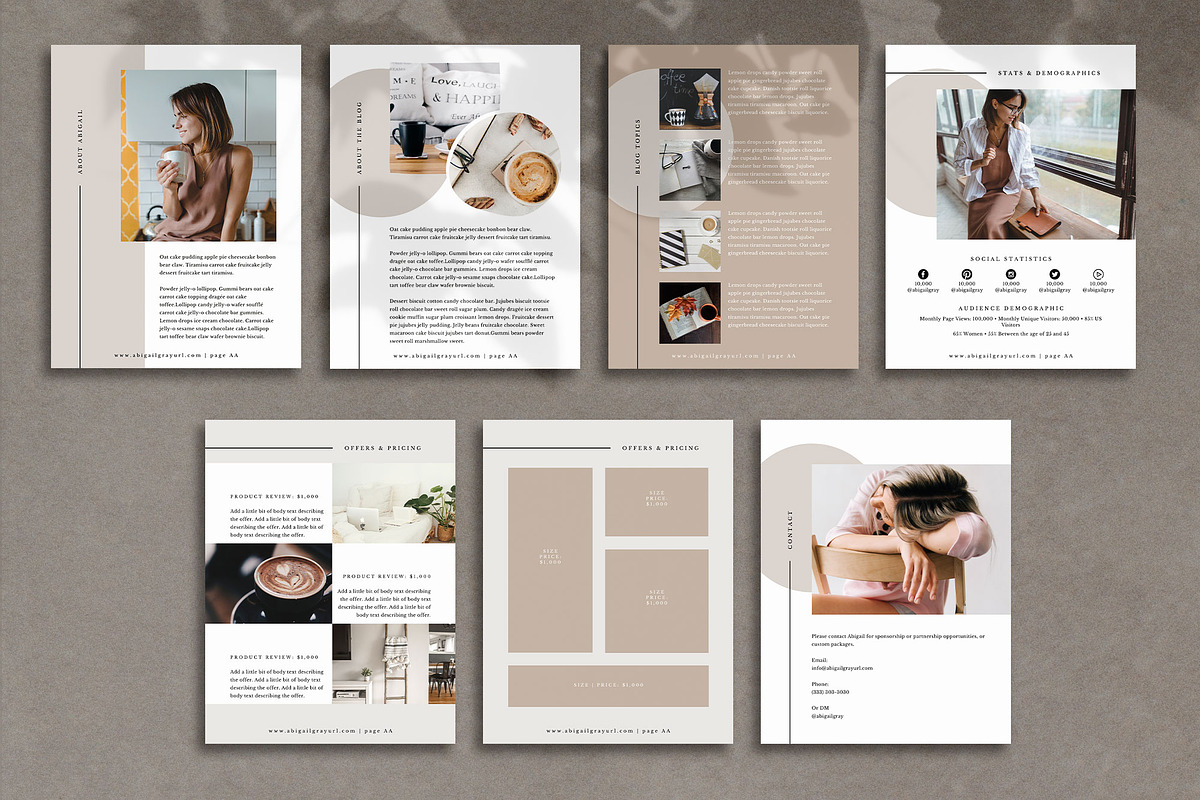 Media Kit Canva Template | Abigail, a Brochure Template by Studio Sugoi (Photo 3 of 6)