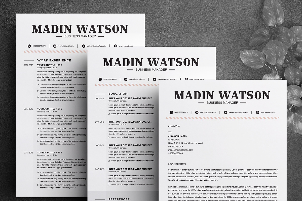 Simple Professional Resume Template, a Resume Template by ResumeInventor (Photo 3 of 6)