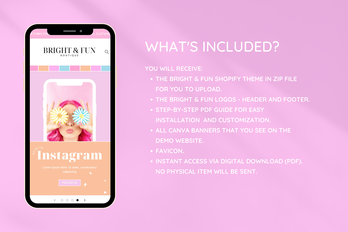 Bright Fun Shopify Theme, a Shopify Template by SunshineStudioBoutique (Photo 2 of 9)