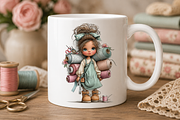 Whimsical Craft Girl Clipart Bundle, a Seasonal Illustration by CreationArt (Thumbnail 5 of 7)
