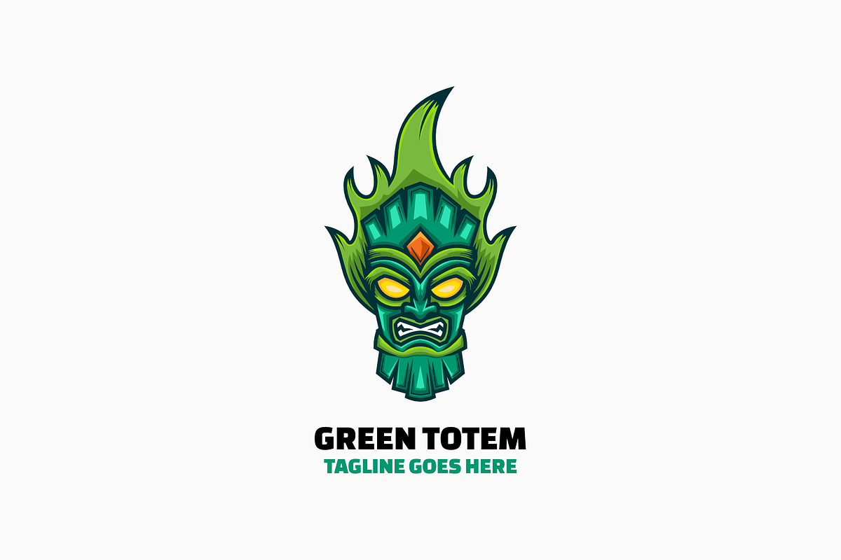 Green Totem Simple Mascot Logo, a Branding & Logo Template by Artnivora.Std