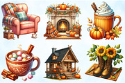 Cozy Autumn Watercolor Clipart, an Illustration by Craft Nest (Thumbnail 4 of 5)