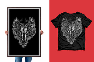 Luminous Crow T-shirt Design