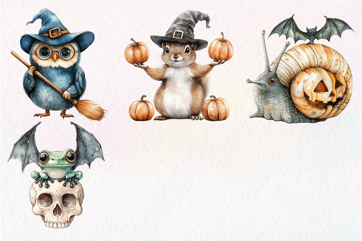 Quirky Halloween Animals Clipart, an Illustration by Dream Creation (Photo 7 of 7)